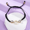 Flat Round with Angel 304 Stainless Steel Link Bracelets BJEW-A036-04A-G-2