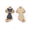 Cat and Fish Theme Alloy Enamel Charms ENAM-X0017-04-3