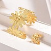 Flower Alloy Cuff Bangles & Cuff Rings Sets FS-WG03347-01-1