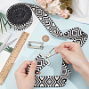 5 Yards Ethnic Style Polycotton Jacquard Rhombus Ribbon OCOR-WH0078-167D-3