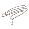 1.5mm Rack Plating Brass Wheat Chain Adjustable Slider Necklaces for Women Men MAK-L044-07P-1