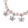 Natural Cherry Quartz Glass Chip Beaded Bracelets BJEW-JB11819-05-3