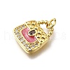 Brass Micro Pave Clear Cubic Zirconia Pendants KK-F899-09G-2