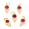 Real 18K Gold Plated Brass Micro Pave Cubic Zirconia Charms ZIRC-L100-088G-02-1
