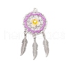Handmade Glass Seed Beads Pendants PALLOY-MZ00766-01-1