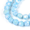 Electroplate Glass Beads Strands EGLA-T021-6mm-15-01-3