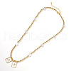 Brass & Imitation Pearl Faith Pendant Necklaces YX9941-1-1