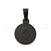 Flat Round with San Benito & Word 304 Stainless Steel Charms STAS-I036-03B-01-1