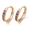 Brass Micro Pave Colorful Cubic Zirconia Hoop Earrings EJEW-M238-81KCG-1