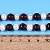 Dyed Natural Garnet Round & Natural Cultured Freshwater Pearl Grooved Potato Beads Strands PEAR-N019-12-5