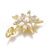 Brass Micro Pave Clear Cubic Zirconia Pendants ZIRC-Z008-36G-3