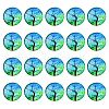 Half Round/Dome Tree Pattern Glass Flatback Cabochons for DIY Projects GGLA-YW0001-14D-1