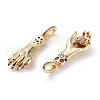 Brass Micro Pave Colorful Cubic Zirconia Pendants KK-C100-27G-3