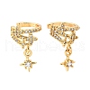 Brass Micro Pave Clear Cubic Zirconia Cuff Earrings EJEW-F370-28G-3