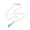10Pcs 10 Styles Mixed Stone Chip Beaded Pendant 304 Stainless Steel Cable Chain Necklaces NJEW-JN05263-5