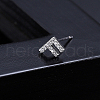 Platinum Brass Micro Pave Cubic Zirconia Stud Earrings XI6969-6-1