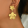 Stylish Stainless Steel Retro Flower Dangle Stud Earrings DL6175-2-2