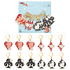Poker Sign with Cat Pattern Alloy Enamel Pendant Stitch Markers HJEW-AB00507-1
