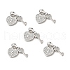 Brass Micro Pave Clear Cubic Zirconia Charms KK-E068-VB177-3