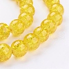 1Strand Gold Transparent Crackle Glass Round Beads Strands X-CCG-Q001-10mm-10-3