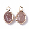 Natural Strawberry Quartz Pendants G-S359-014C-2