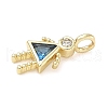 Brass Micro Pave Cubic Zirconia Pendants ZIRC-I356-17G-B08-2