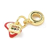 Brass Enamel European Dangle Charms KK-I355-22G-01-2
