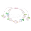 Natural Rose Quartz Beads Braided Bead Bracelets BJEW-MZ00167-05-2