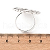 Vintage Adjustable Iron Flower Finger Ring Components Alloy Cabochon Bezel Settings PALLOY-O036-19AS-4
