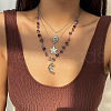 Alloy Iron and Natural Gemstone Necklaces FS-WG2BF2E-02-1
