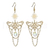 201 Stainless Steel Butterfly Dangle Earrings EJEW-TA00367-01-1
