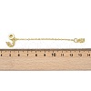 Brass Pave Clear Cubic Zirconia European Safety Chains with Charms KK-L236-16D-G-3