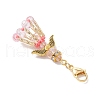 Glass Seed Beaded Angel Pendant Decoration HJEW-MZ00159-5