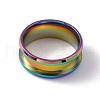 201 Stainless Steel Grooved Finger Ring Settings STAS-TAC0002-80A-M-2