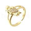 Brass Micro Pave Cubic Zirconia Cuff Rings for Women RJEW-F181-06G-2