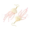 Natural Clam Shell Imitation Pearl Dangle Earrings EJEW-MZ00231-03-4
