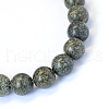 Natural Serpentine/Green Lace Stone Round Bead Strands G-E334-6mm-14-2