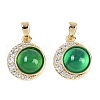 Natural Green Onyx Agate(Dyed & Heated) Pendants KK-U043-53G-02-1