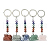 Rabbit Natural Gemstone Keychain KEYC-F040-01-1