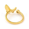Butterfly Clear Cubic Zirconia Open Cuff Ring RJEW-U003-16G-3