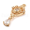 Golden Brass Micro Pave Cubic Zirconia Pendants KK-K350-02G-01-2