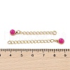 Ion Plating(IP) 316 Surgical Stainless Steel Curb Chain Extender with Natural  Dyed Jade Round Charm STAS-A097-01G-15-3