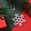 Electroplate Glass Snowflake  Pendant Decoration HJEW-TA00351-1