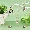  6Pcs 6 Style Panda & Bamboo Leaf Alloy Enamel Dangle Leverback Earrings for Women HJEW-NB0001-37-3