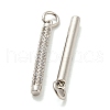Rack Plating Brass Micro Pave Clear Cubic Zirconia Pendants KK-Q804-23P-2
