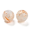 Transparent Spray Painting Crackle Glass Beads GLAA-L046-01A-08-2