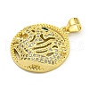 Brass Micro Pave Cubic Zirconia Pendants KK-K354-08D-G-2