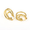 Brass Triple Hoop Earrings X-EJEW-G282-04G-3