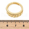 Curb Chain Style Brass Micro Pave Clear Cubic Zirconia Open Cuff Rings for Women RJEW-G343-07G-5