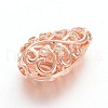 Brass Micro Pave Cubic Zirconia Beads ZIRC-K031-02RG-1